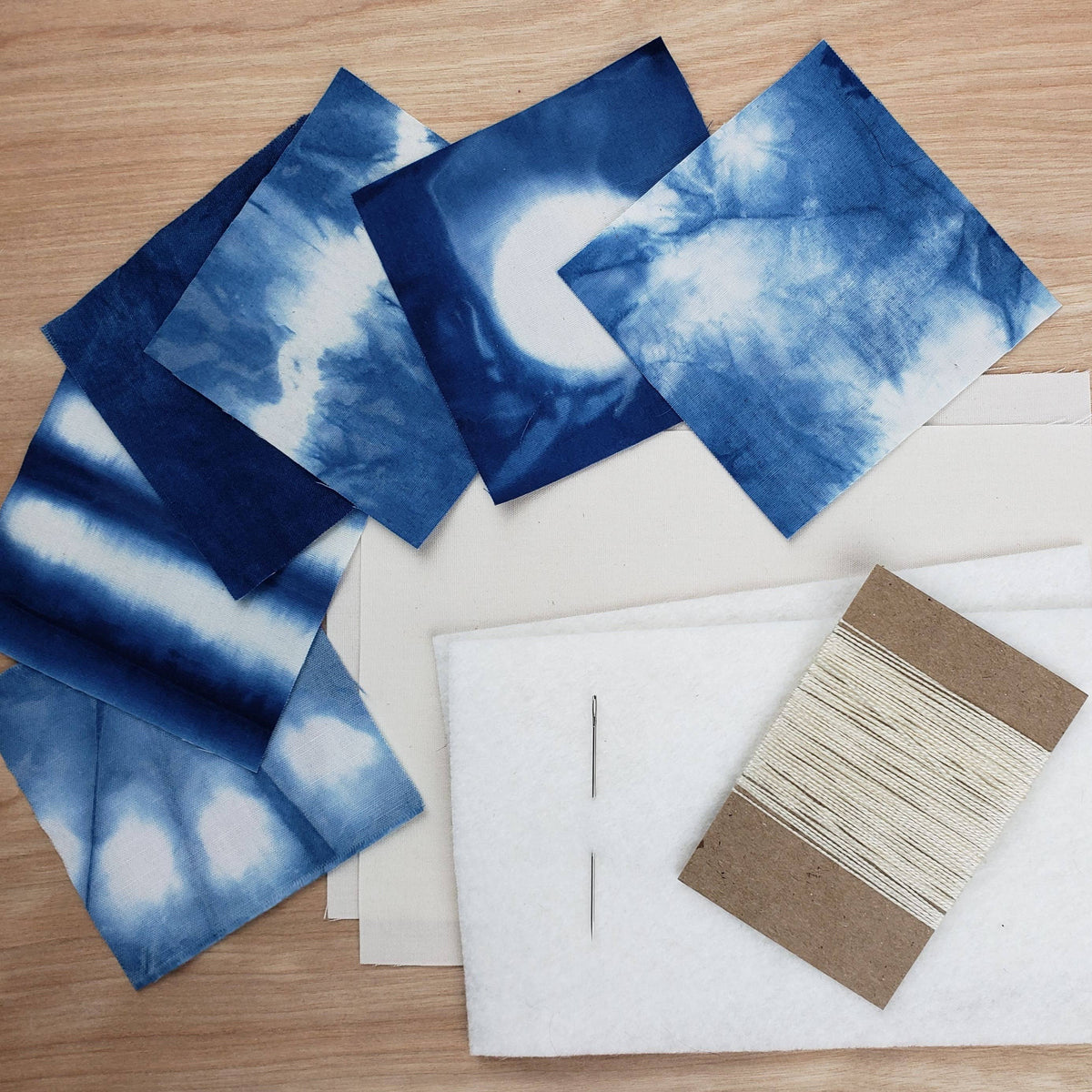 Boro Sewing Kit with Natural Indigo Dyed Fabric