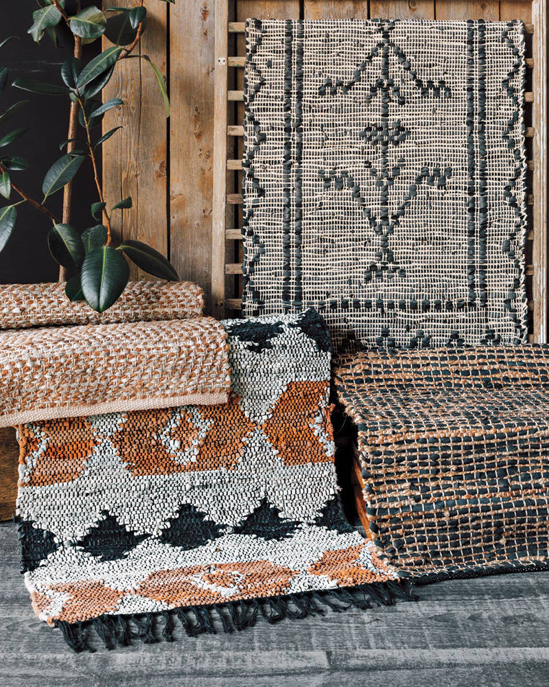 Danica Heirloom, Cooper Black Leather, Chindi Rug – Kiriko Made