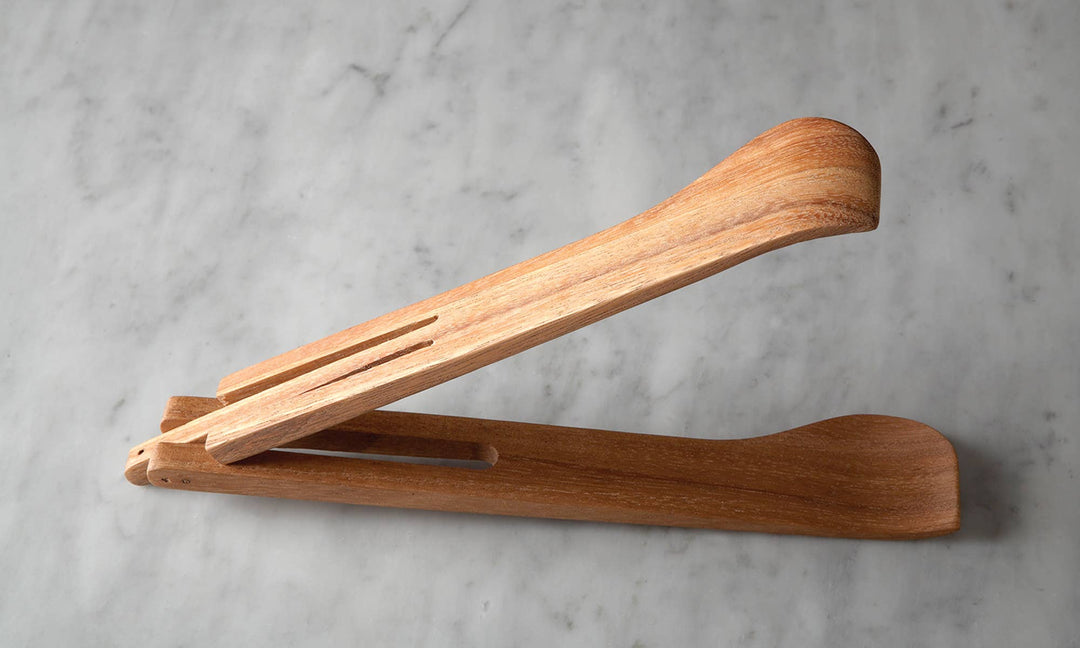 Ironwood Spring Salad Tongs, Acacia, 2.25" x 2.25" x 12"