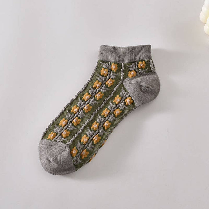 Tourtiwi, Ankle Socks, Embossed Retro Floral