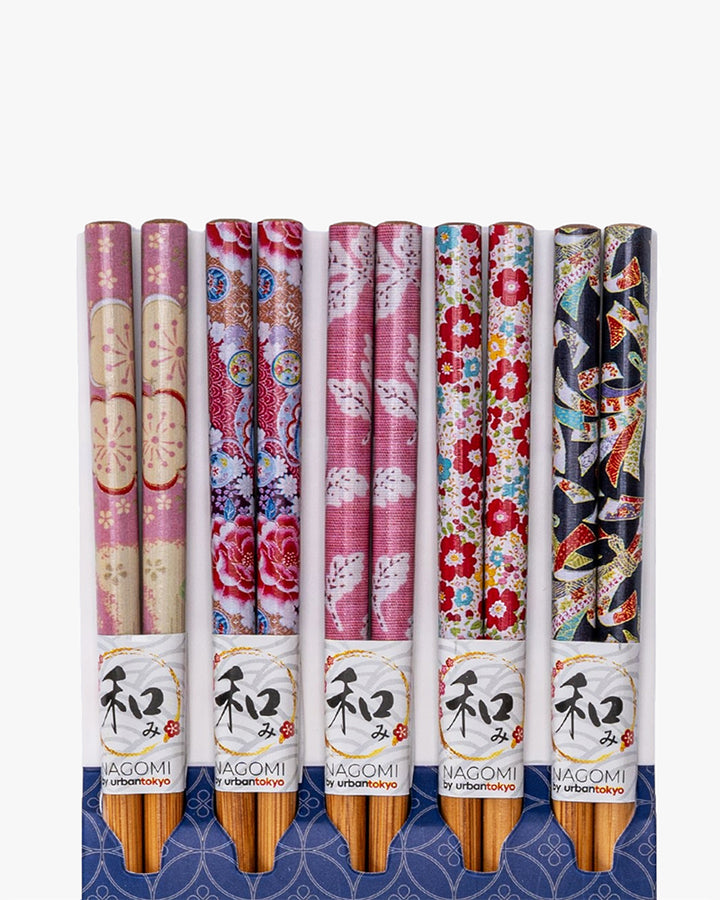 Urban Tokyo, 5 Piece Chopsticks Set, Floral Pattern