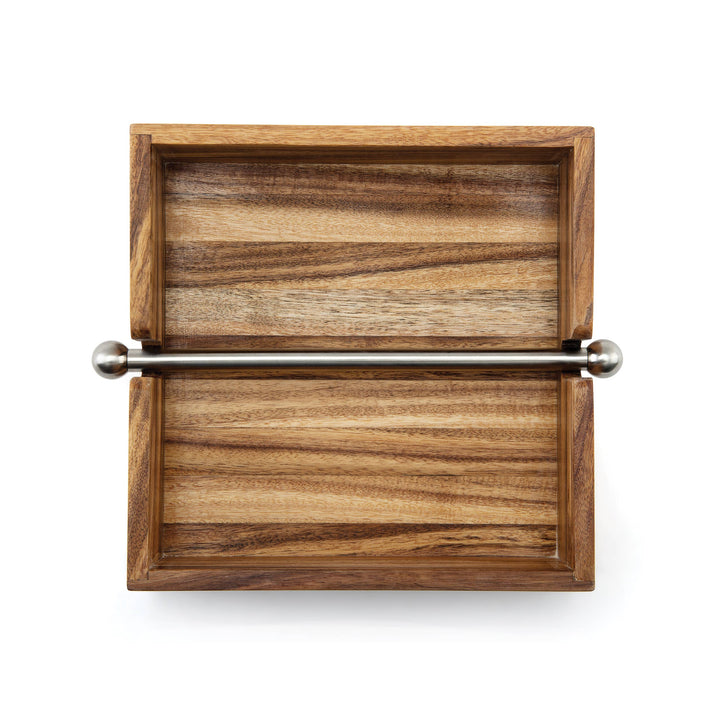 Fox Run Brands, Ironwood Gourmet Napkin Holder, Acacia Wood, 7" x 7"