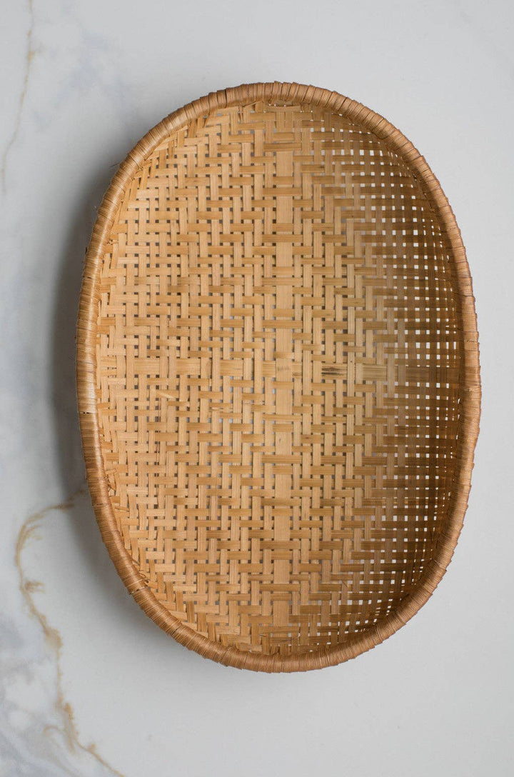 Fodory, Smoked Bamboo Woven Basket Tray