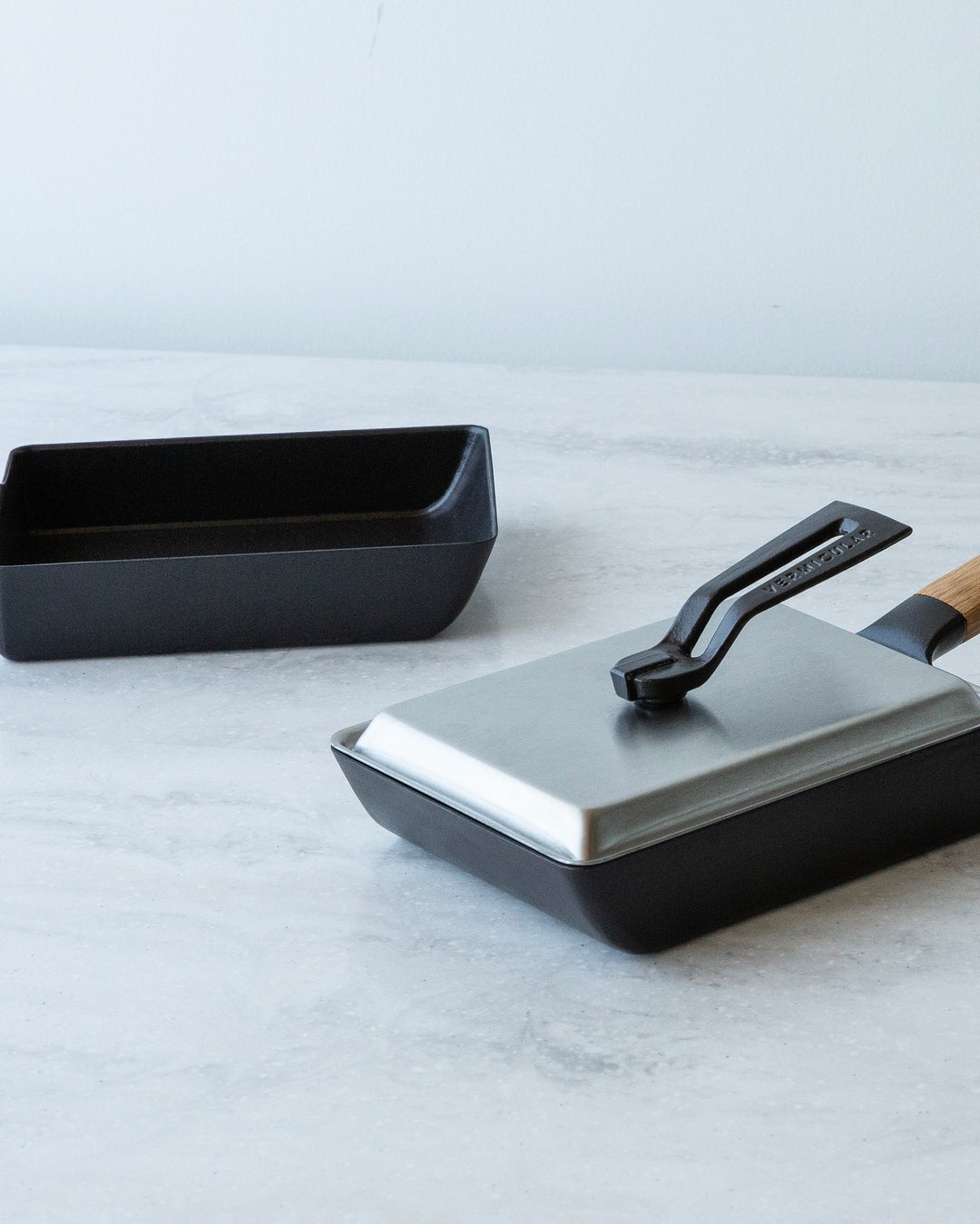 Lid, Vermicular, Egg &amp; Toast Pan, Stainless Steel, 7.5in