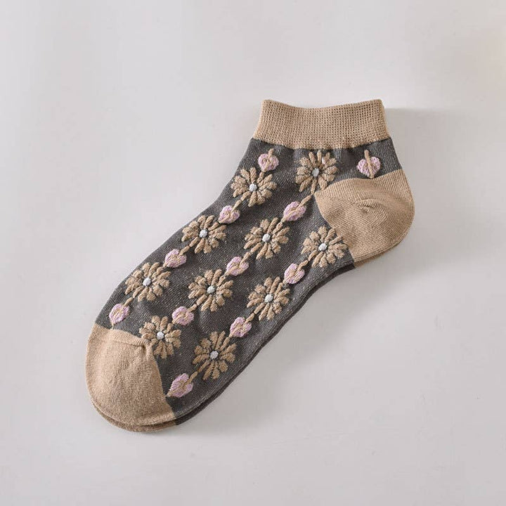 Tourtiwi, Ankle Socks, Embossed Retro Floral