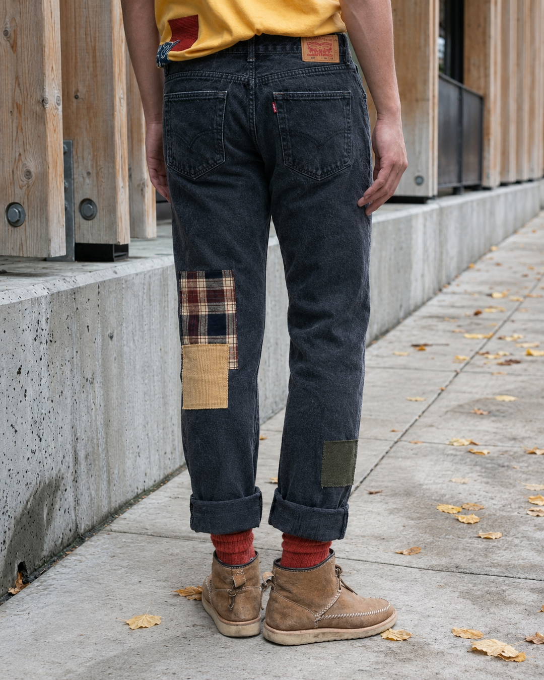 Kiriko Custom Patched Denim Jeans, Levi&