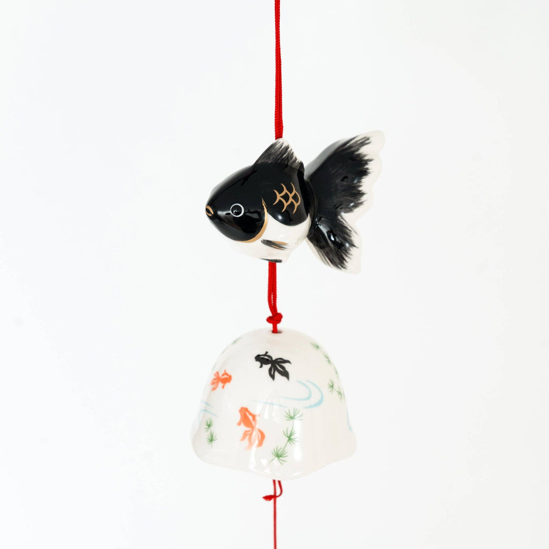 Yakushi Kiln Black Goldfish Furin Wind Chime