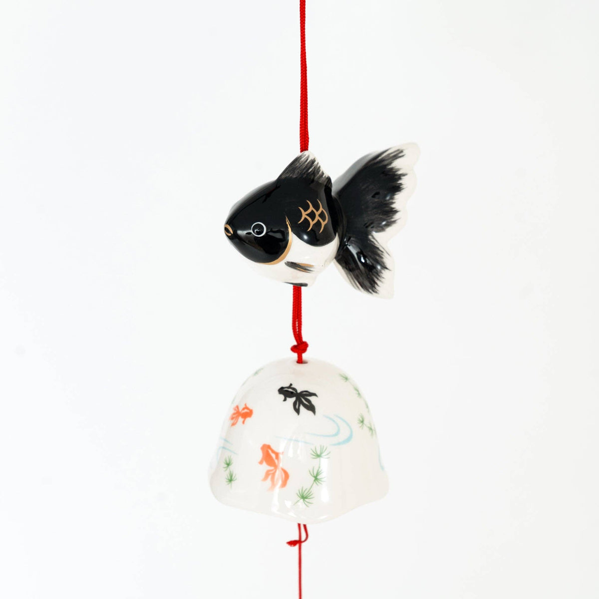 Yakushi Kiln Black Goldfish Furin Wind Chime