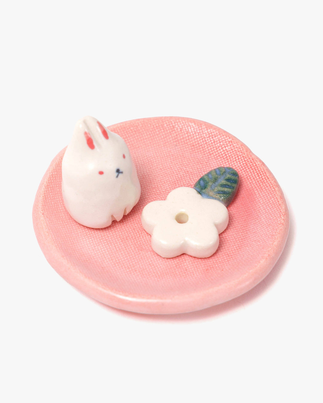 Craftman House, Handcrafted Bunny and Flower Incense Holder
