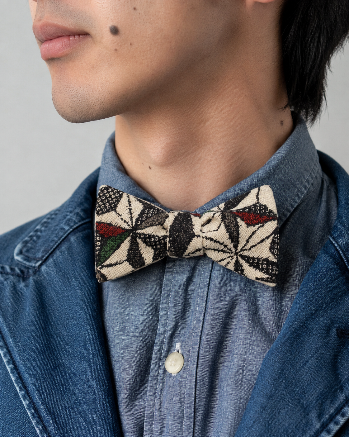 Kiriko Original Bow Tie, Light Multicolor Asanoha
