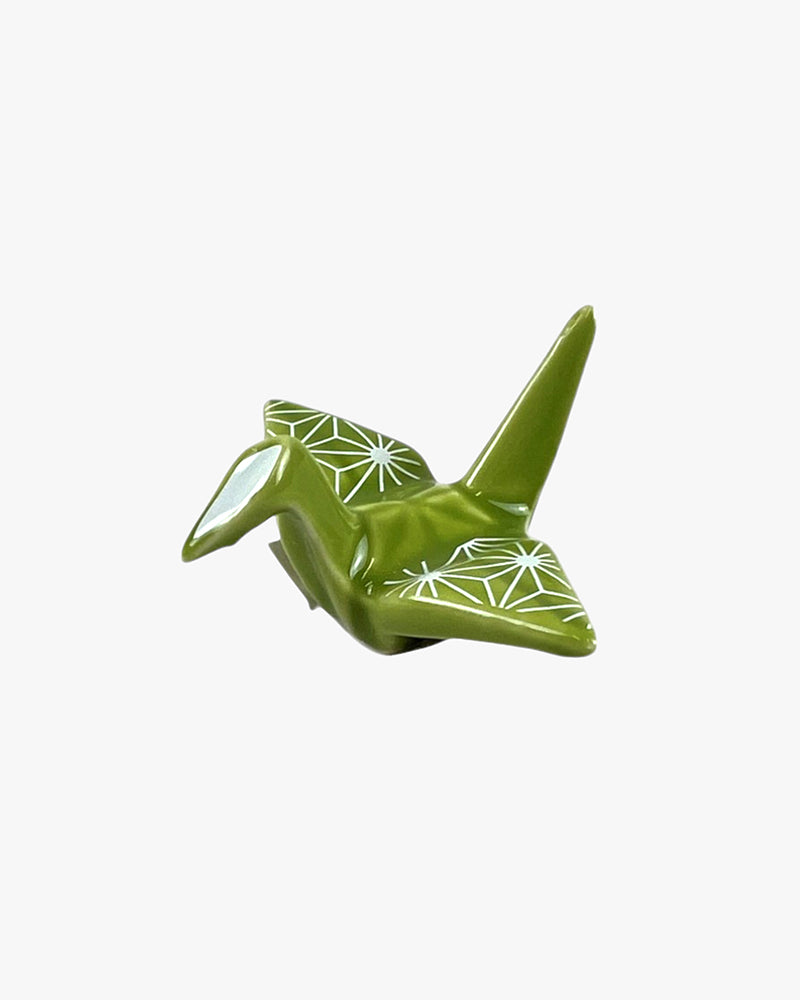 Chopstick Rest, Urban Tokyo, Origami Crane, Asanoha Green