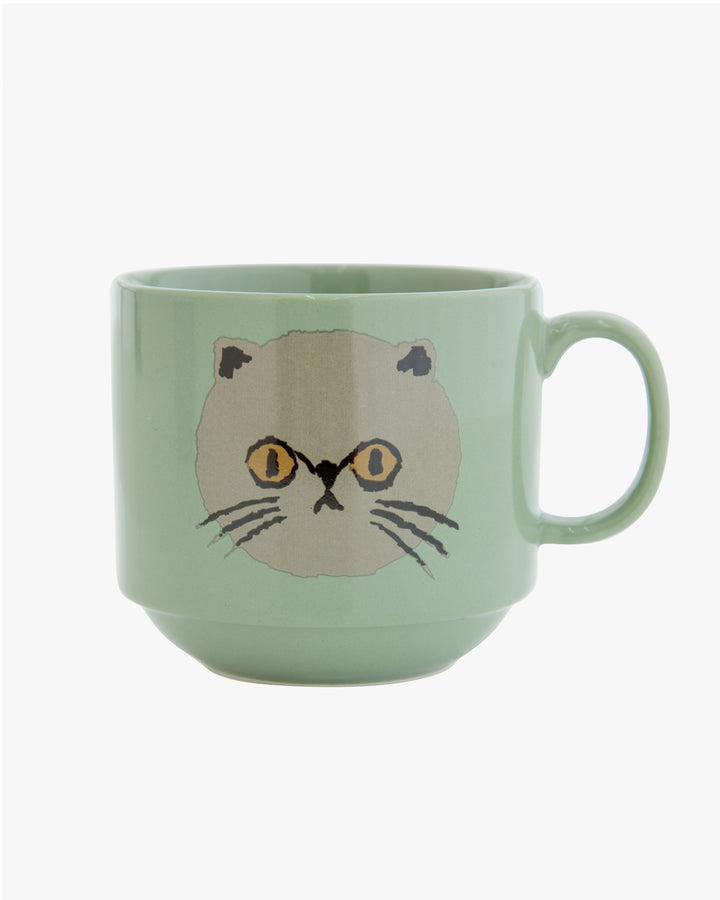 Mug Cup, Bisque, I Love Cat Series