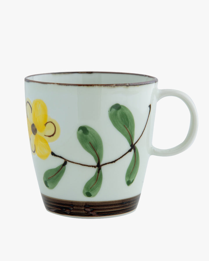 Mug Cup, Bisque, Poppy Flower