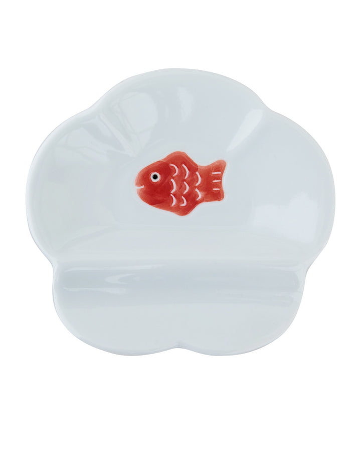 Mini Plate with Rest, Bisque, Nippon Ezara, Fish