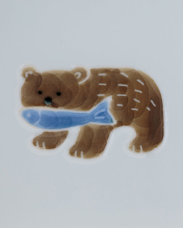 Mini Plate, Bisque, Nippon Ezara, Bear