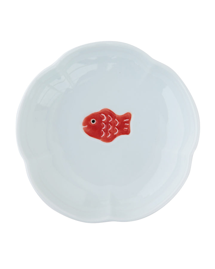 Mini Plate, Bisque, Nippon Ezara, Fish