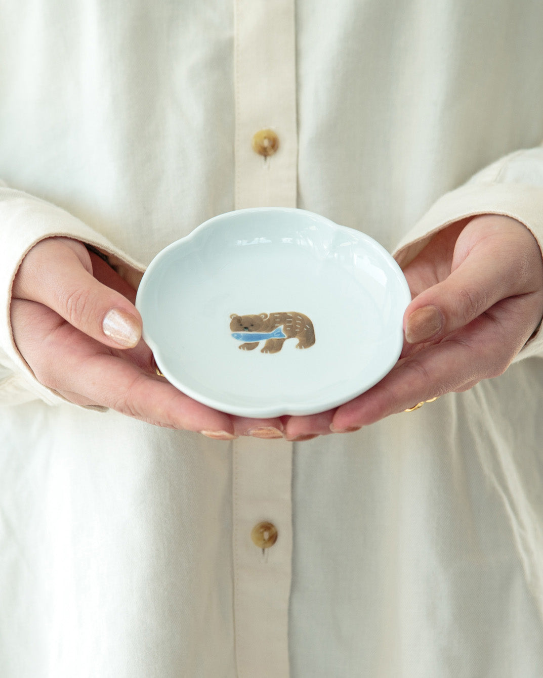 Mini Plate, Bisque, Nippon Ezara, Bear