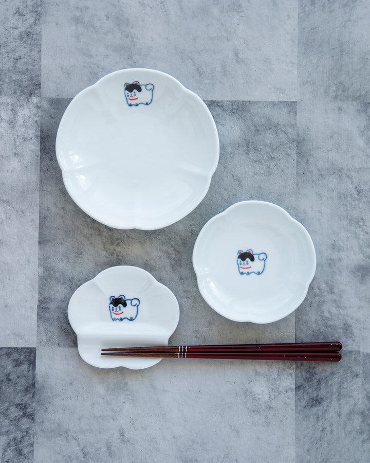 Mini Plate with Rest, Bisque, Nippon Ezara, Hariko