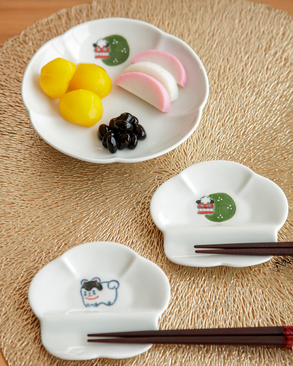 Small Plate, Bisque, Nippon Ezara, Shishimai