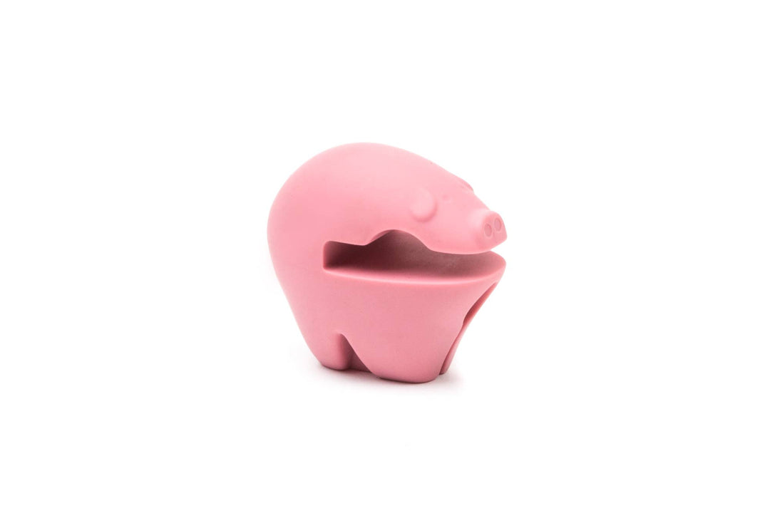 Fox Run Pink Pig Silicone Pot Clip Spoon Rest, 2.25"