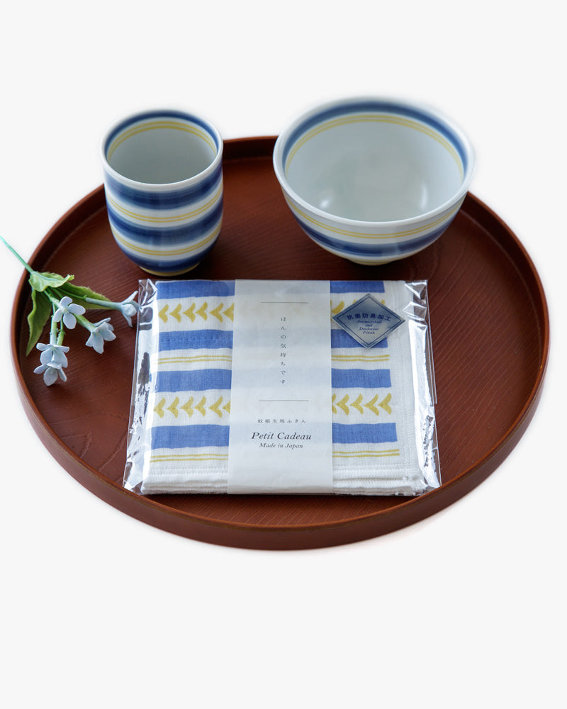 Dish Towel, Bisque, Petit Cadeau Series, Draw Border