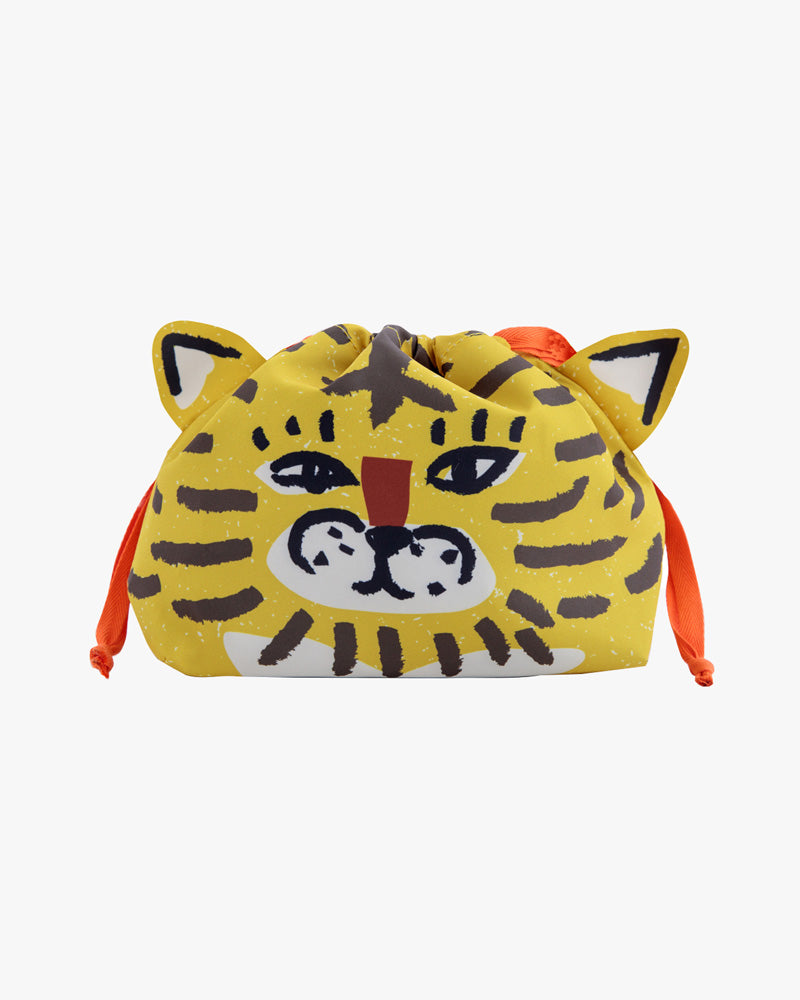 Lunch Bag/Kinchaku, Bisque, Momonga Series – Kiriko Made