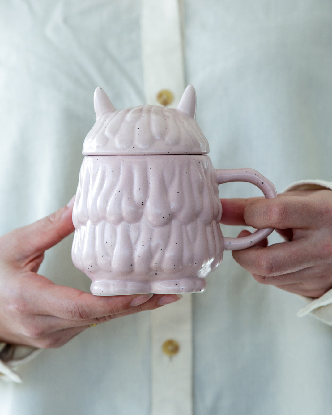 Mug with Lid, Bisque, I’m Monster
