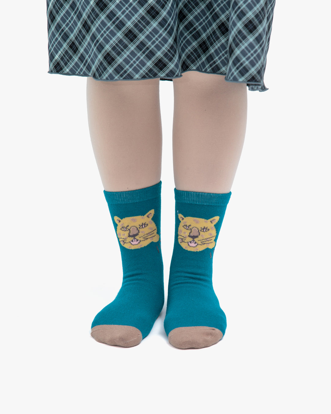 Bisque, CDF Etendue, Candy Leopard Socks, Teal