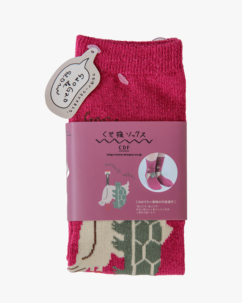 Socks, Bisque, CDF Etendue, Crane & Turtle Socks, Pink