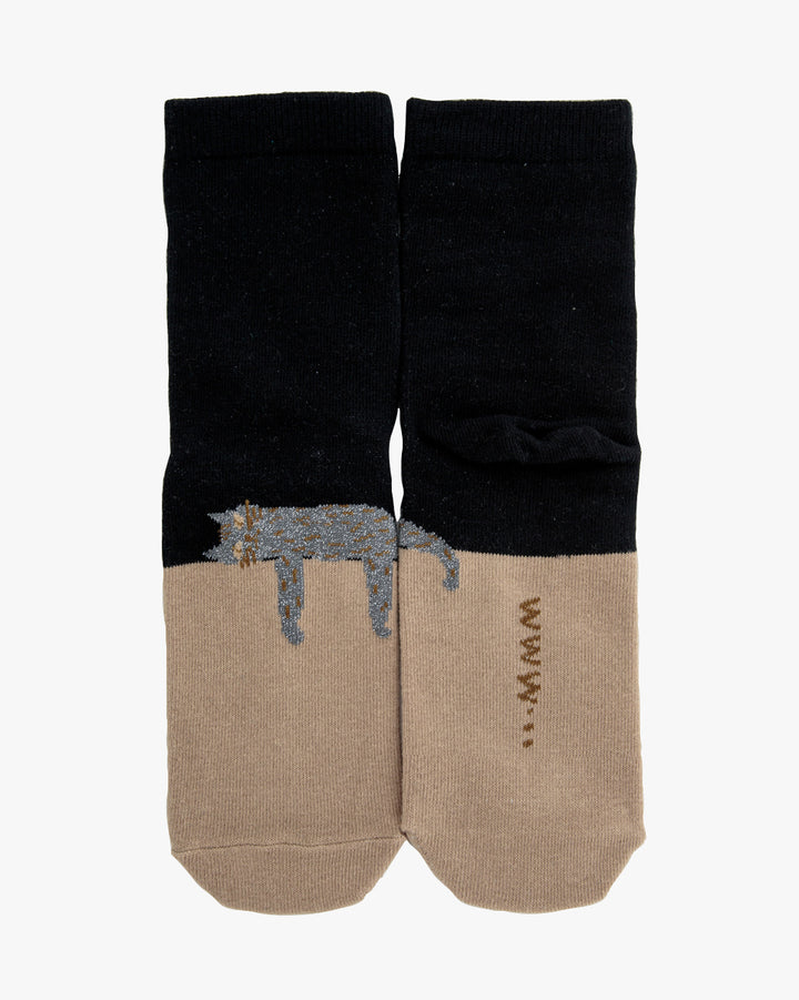 Bisque, CDF Etendue, Lazy Cat Socks, Black