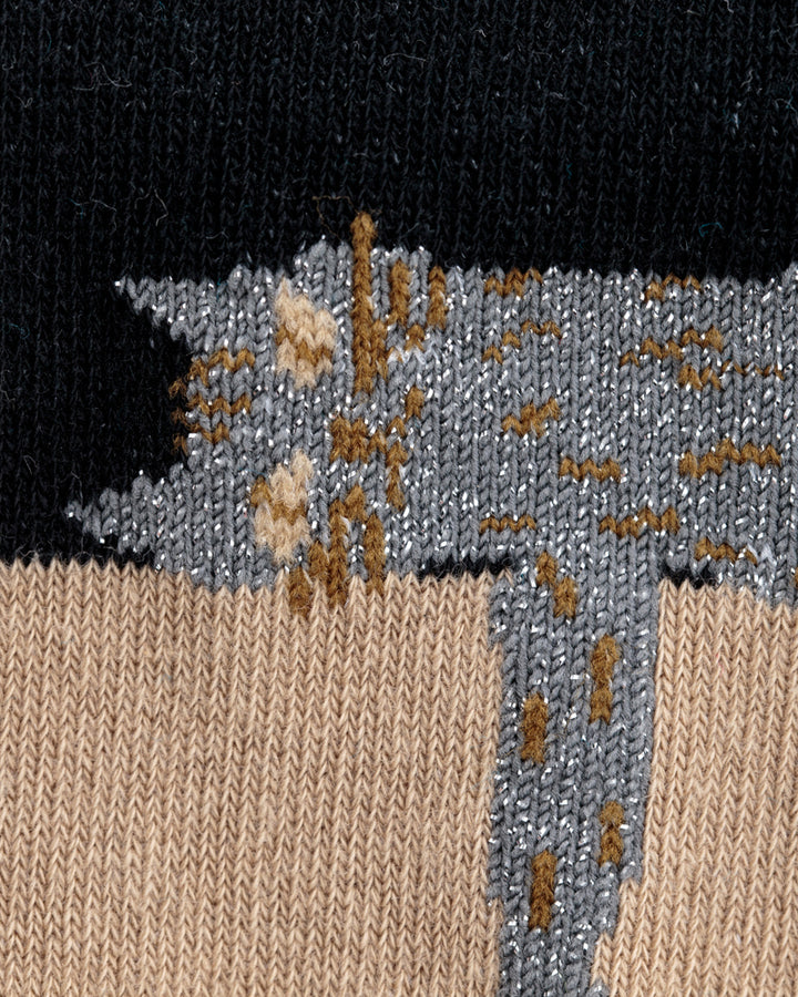 Bisque, CDF Etendue, Lazy Cat Socks, Black