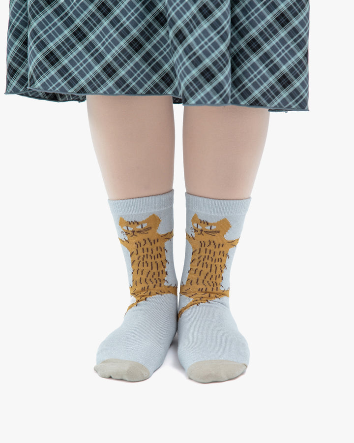 Bisque, CDF Etendue, Clinging Cat Socks, Light Blue