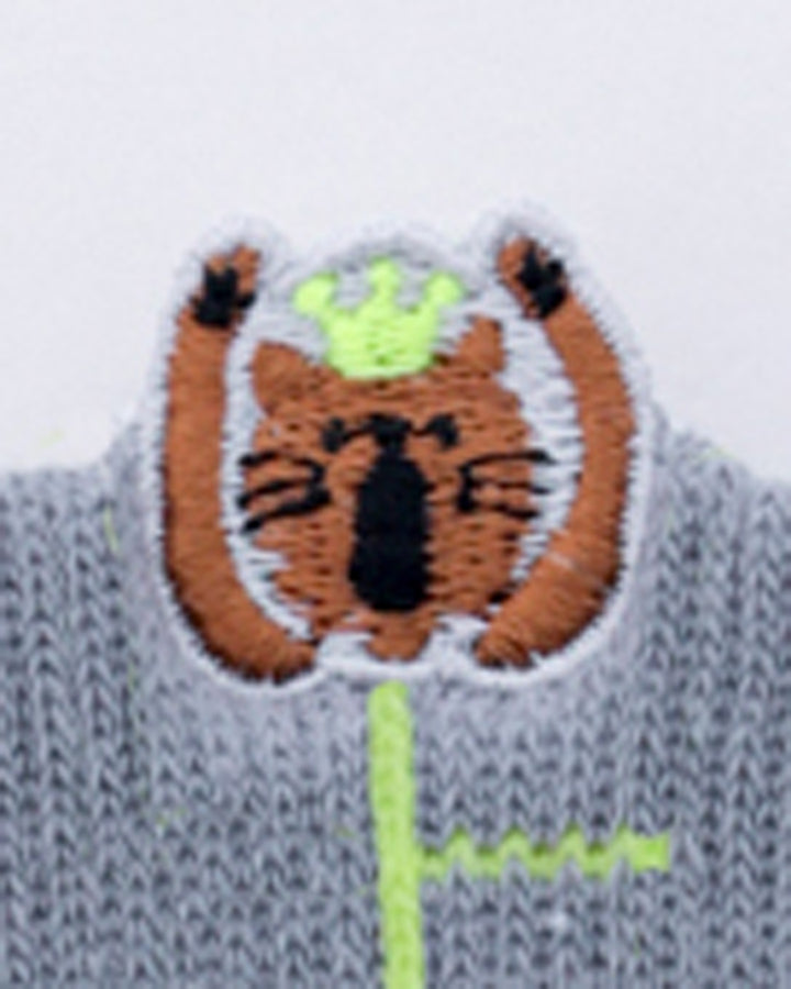 Bisque, CDF Etendue, Grey and Green Amidakuji Cat Sock