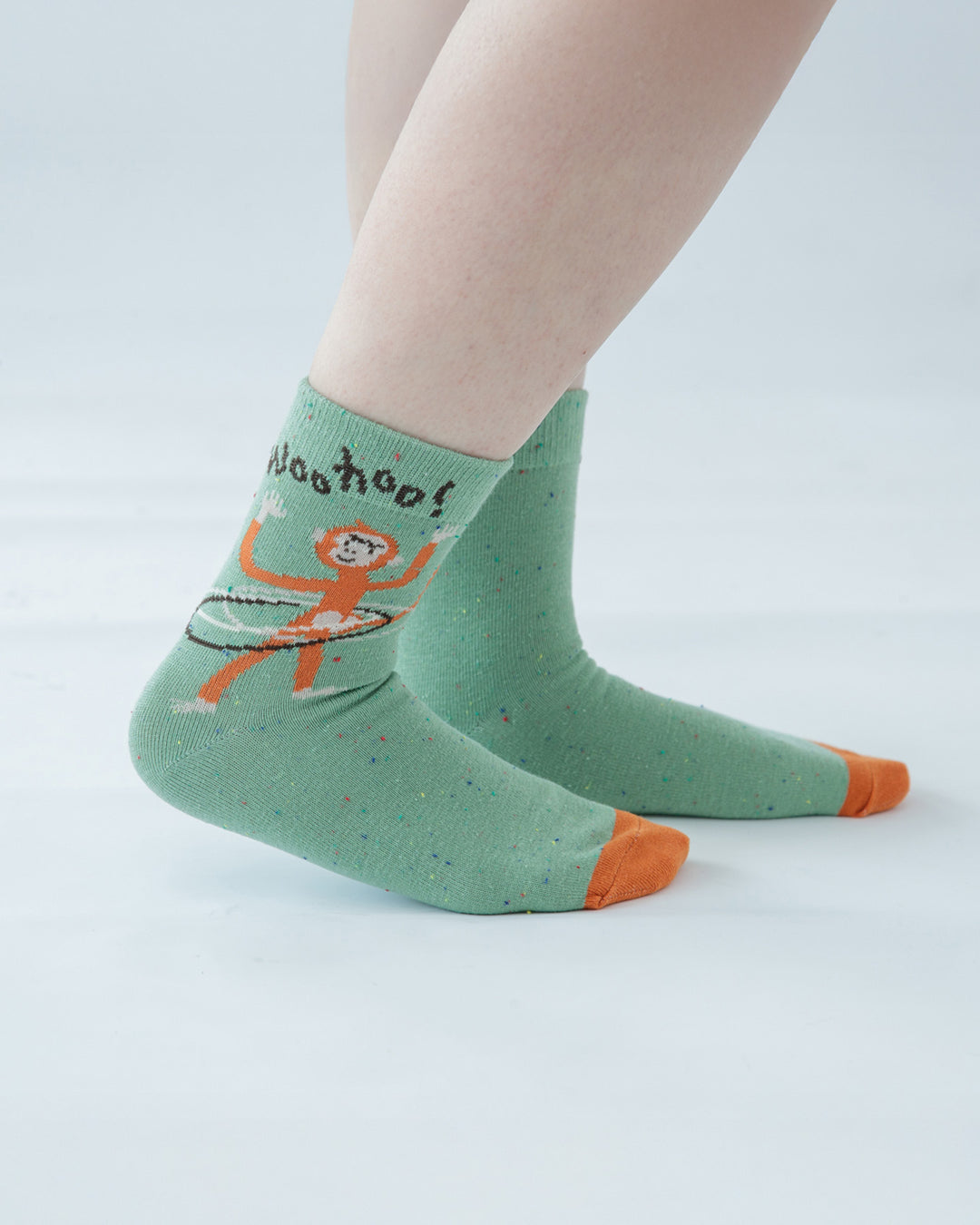 Bisque, CDF Etendue, Mint Green Hula Hoop Monkey Sock