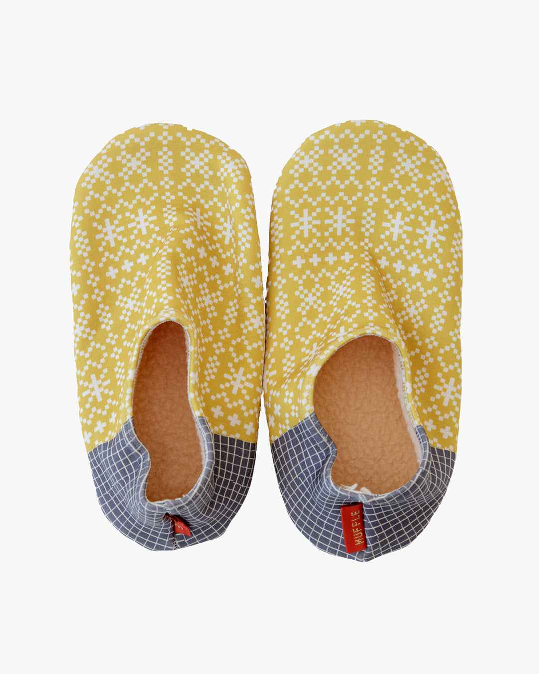 Bisque, CDF Etendue, Muffle Cover Socks, Yellow with Geometric Pattern
