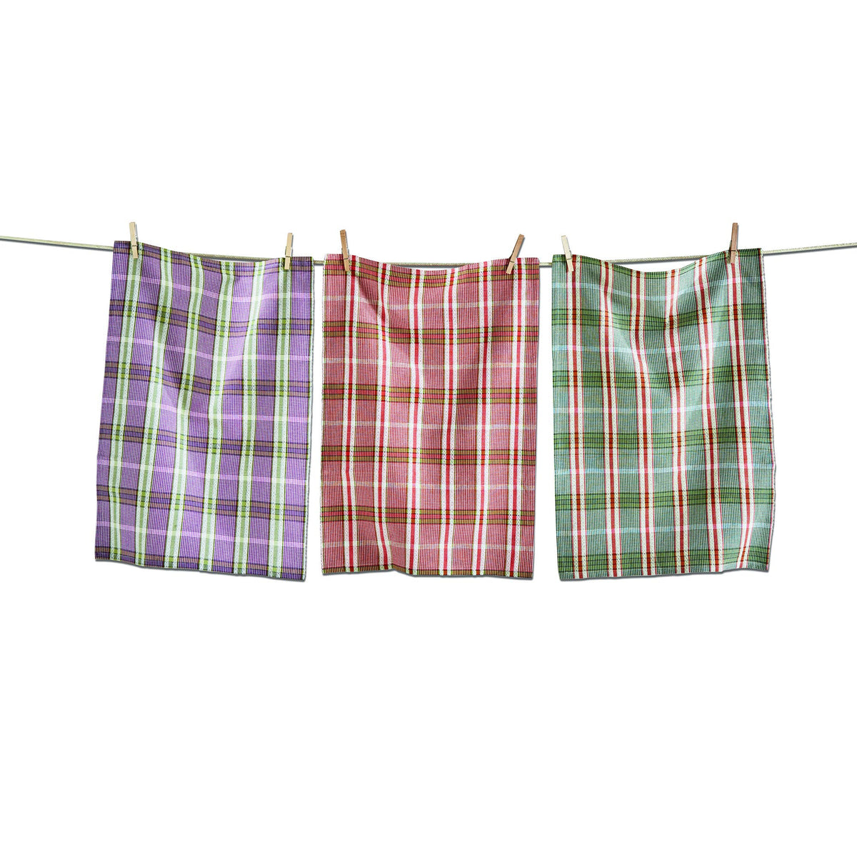 Sierra Plaid Dishtowel Set/3 Multi Harvest Cotton Fall