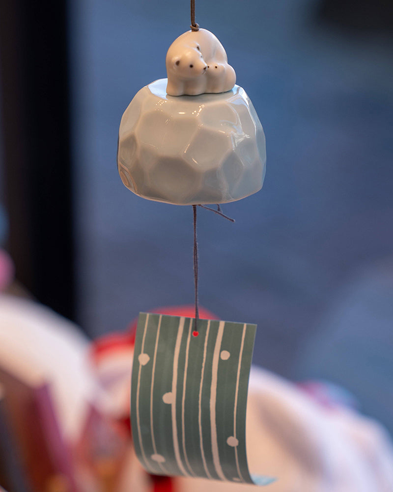 Yakushi Kiln Seto Wind Chimes, Polar Bear Parent and Child