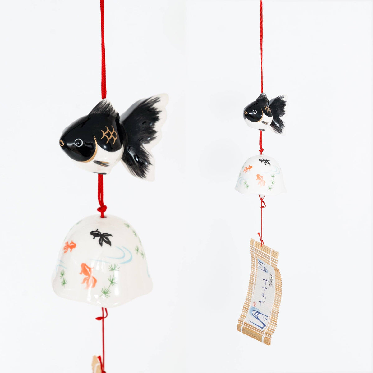 Yakushi Kiln Black Goldfish Furin Wind Chime