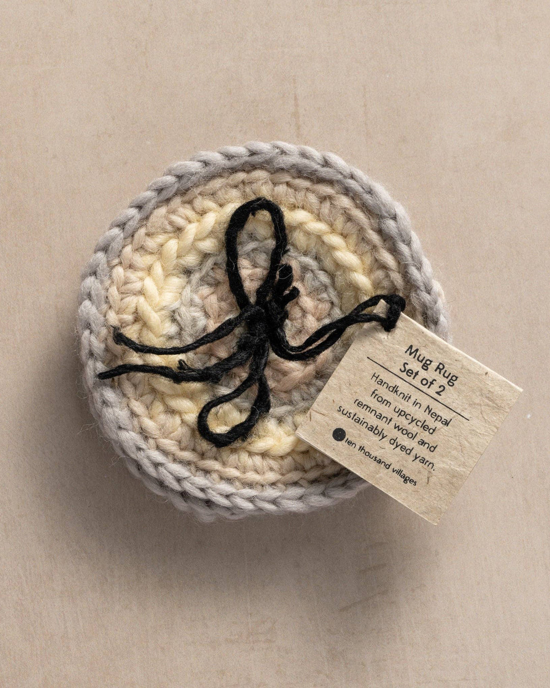 Ten Thousand Villages, Crocheted Mug Rugs, Watercolor, Set of 2