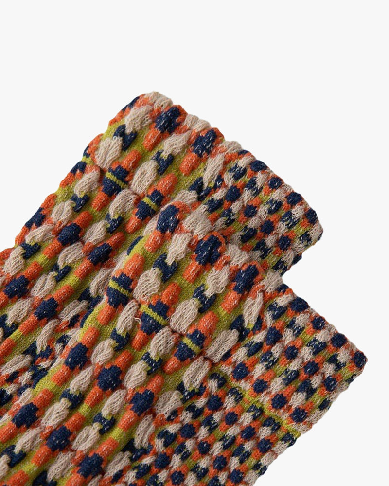 Tourtiwi, Embossed Retro Pattern, Middle-Tube Socks