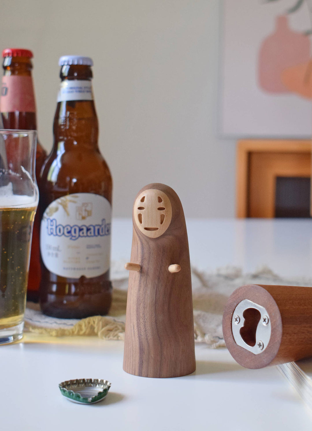 Senser Woodcraft, No-Face Bottle Opener, Handcrafted