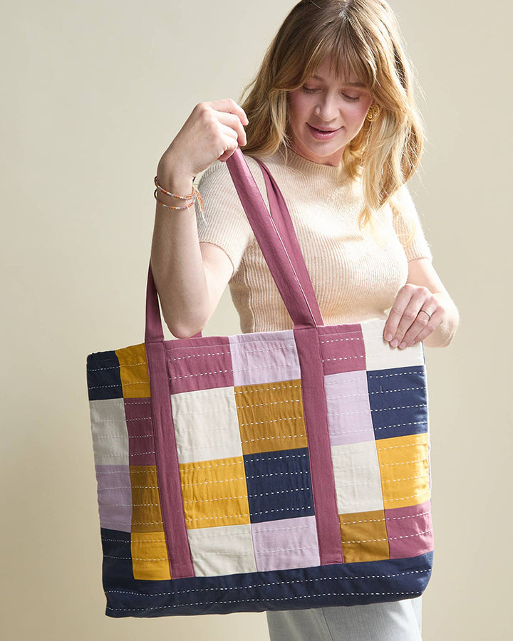 Anchal, Checkered Canvas Tote Bag