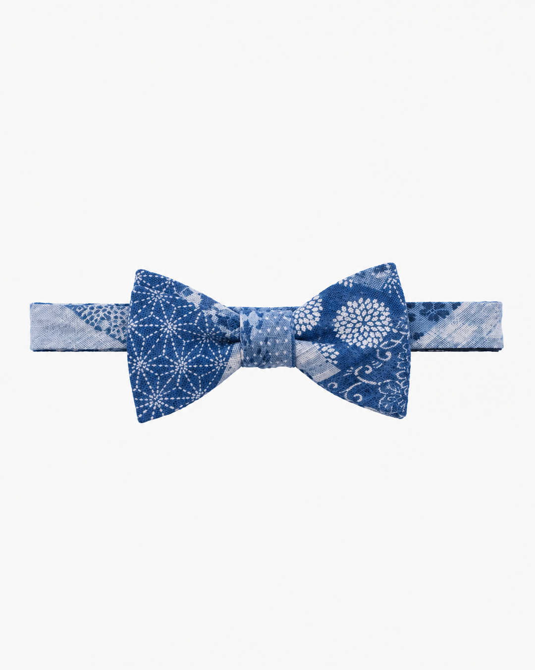 Kiriko Original Bow Tie, Washed Indigo Patchwork Style