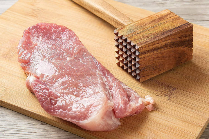 Ironwood Acacia Wood Meat Tenderizer, 11.75" x 3" x 1.75"