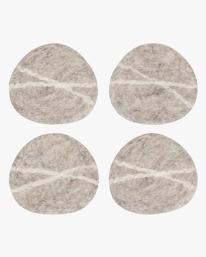 Danica Heirloom, Striato Felt Wool Coasters, Flint, Set of 4