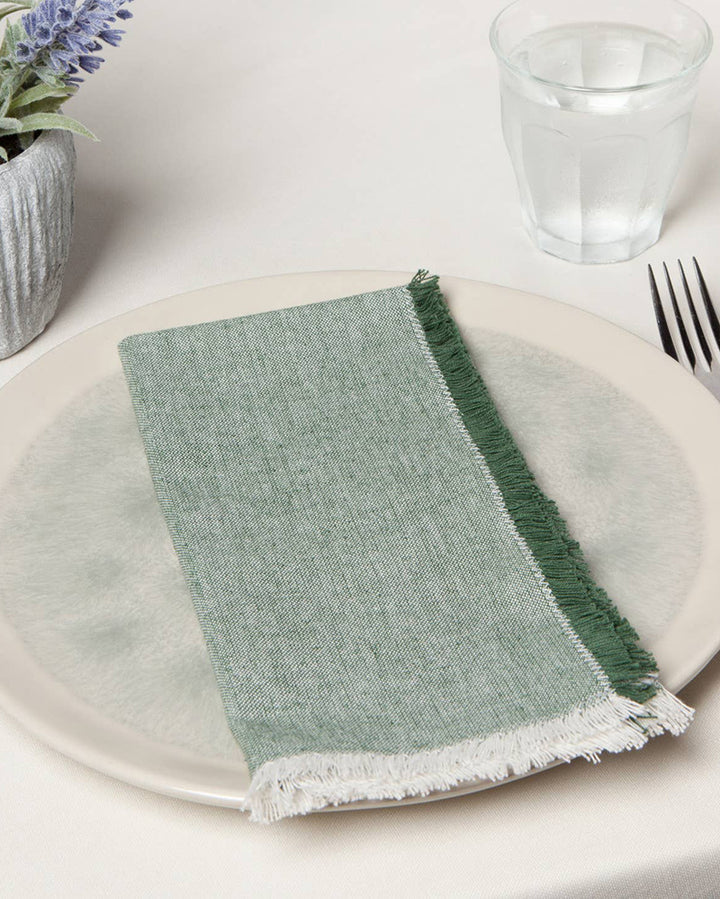 Danica Heirloom, Jade Green Chambray Napkins, Set of 4