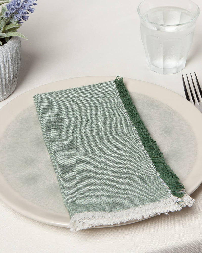 Danica Heirloom, Jade Green Chambray Napkins, Set of 4