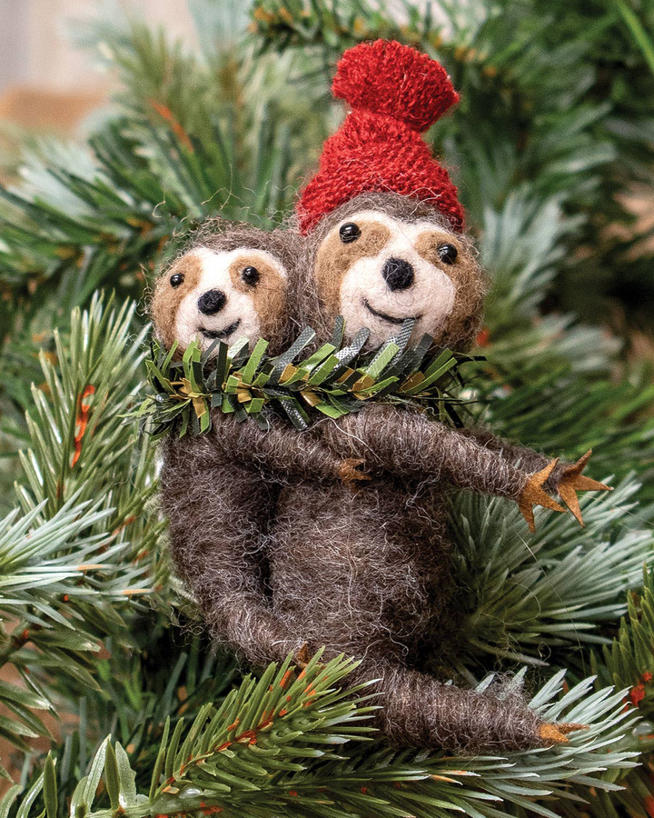 Bright Ideas, Sloth and Baby Felted Ornament