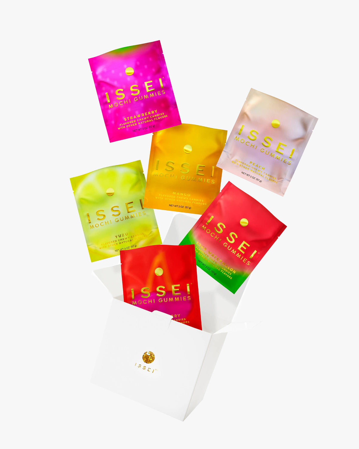 ISSEI Mochi Gummies, Variety Pack, Rainbow