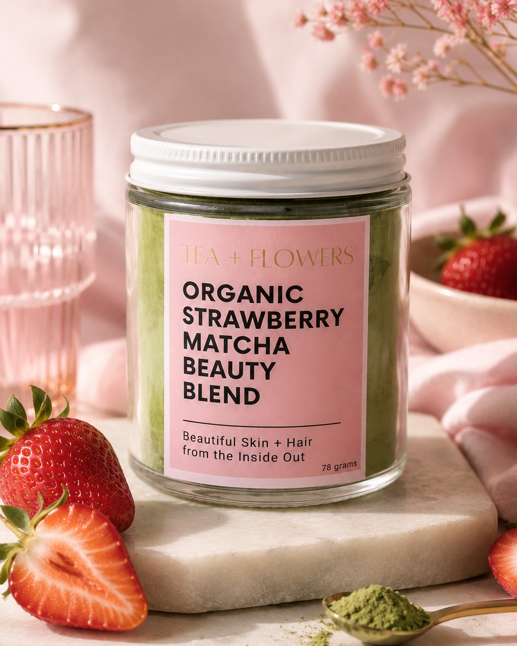 Organic Strawberry Matcha Beauty Blend